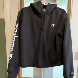 Champion black cropped hoodie